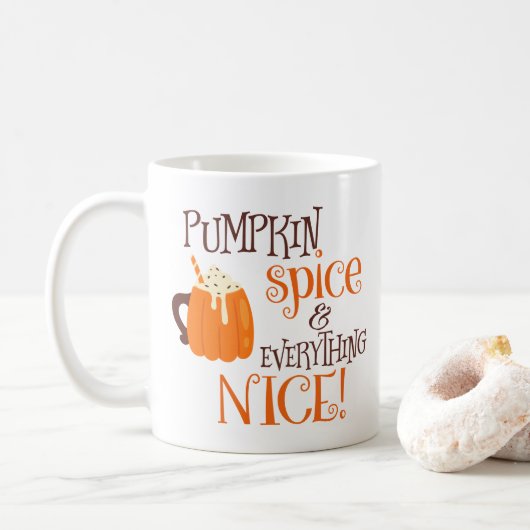 Pumpkin-specerij en alles wat mooi is koffiemok (Met donut)