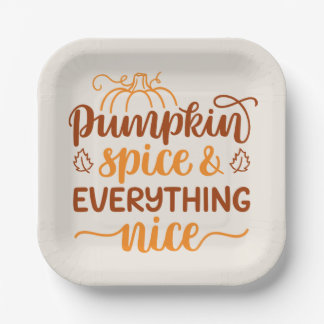 Pumpkin-specerij en alles wat mooi is papieren bordje