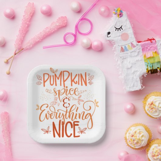 Pumpkin-specerij en alles wat mooi is papieren bordje (Feest)