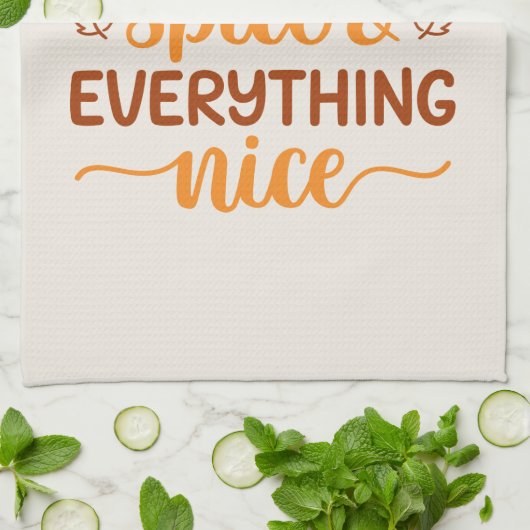 Pumpkin-specerij en alles wat mooi is theedoek (Gevouwen)