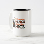 Pumpkin-specerij en alles wat mooi is tweekleurige koffiemok (Voorkant links)