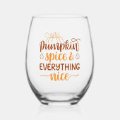 Pumpkin-specerij en alles wat mooi is wijnglas zonder voet (Voorkant)