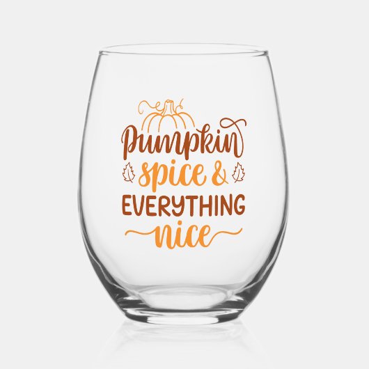 Pumpkin-specerij en alles wat mooi is wijnglas zonder voet (Voorkant)