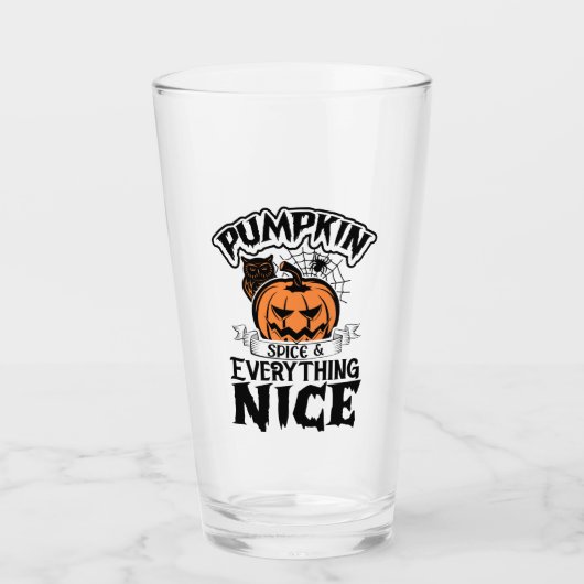 Pumpkin-specerij en alles wat Nice- Halloween Glas (Voorkant)