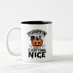 Pumpkin-specerij en alles wat Nice- Halloween Tweekleurige Koffiemok