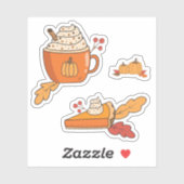 Pumpkin-specerijvoedsel Kunststof Doodle Laptop-st Sticker (Vel)