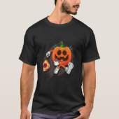 Pumpkin-speldenmarmer Football Halloween-kostuum T-shirt (Voorkant)