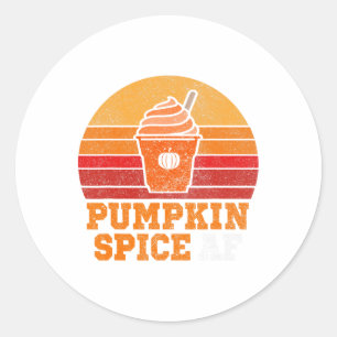 Pumpkin Spice Af Fun Mannen Echtgenoot Kleding Hal Ronde Sticker