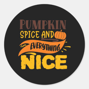 Pumpkin spice all nice Herfst word art Ronde Sticker