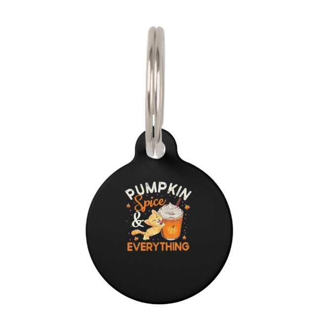 Pumpkin Spice Alles Cat Lover Classic Huisdierpenning (Voorkant)