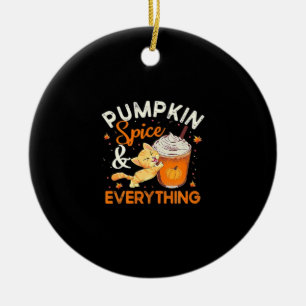 Pumpkin Spice Alles Cat Lover Classic Keramisch Ornament