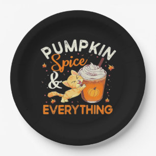 Pumpkin Spice Alles Cat Lover Classic Papieren Bordje