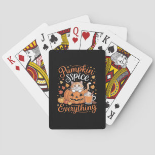 Pumpkin Spice Alles Cat Lover Cute Autumn Fal Pokerkaarten
