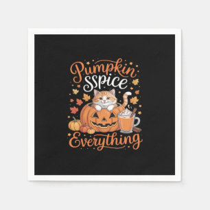 Pumpkin Spice Alles Cat Lover Cute Autumn Fal Servet