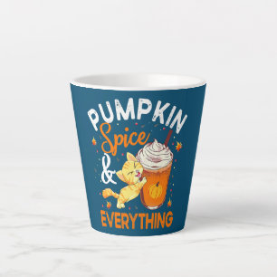 Pumpkin Spice Alles Cat Lover Cute Autumn Latte Mok