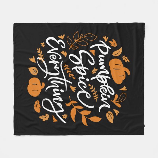 Pumpkin Spice Alles Fleece Deken (Voorkant (Horizontaal))