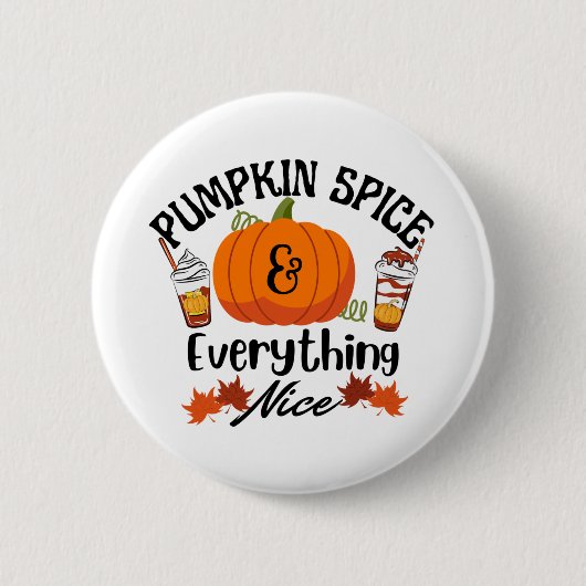 Pumpkin Spice Alles goed Ronde Button 5,7 Cm (Voorkant)