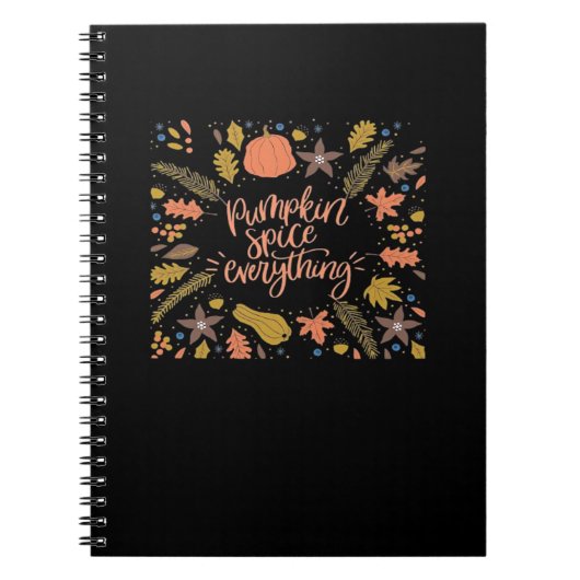 Pumpkin Spice Alles Grappig Ontwerp Notitieboek (Voorkant)