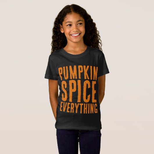 PUMPKIN SPICE ALLES KINDER MEISJES T-SHIRTS (Voorkant volledig)