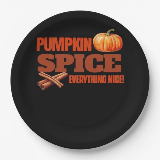 Pumpkin Spice Alles Klassiek Basic Design Papieren Bordje (Voorkant)