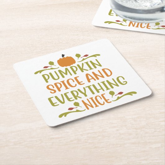 Pumpkin Spice Alles Leuke Herfst Vakantie Kartonnen Onderzetters (Schuin)
