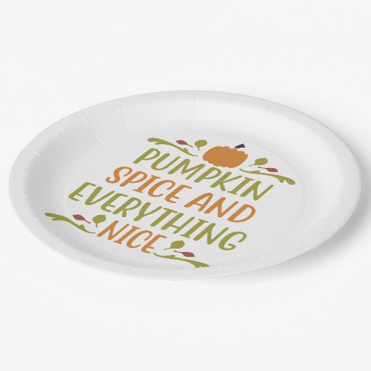 Pumpkin Spice Alles Leuke Herfst Vakantie Papieren Bordje (Gekanteld)