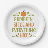 Pumpkin Spice Alles Leuke Herfst Vakantie Papieren Bordje (Voorkant)