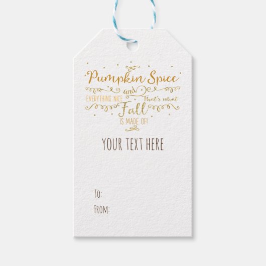 Pumpkin Spice & Alles Mooie Herfst Cadeaulabel (Voorkant)