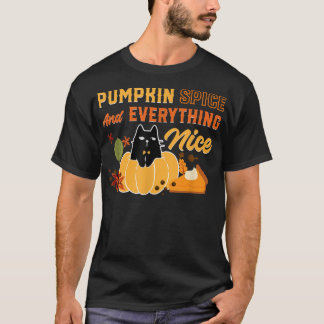 Pumpkin Spice Alles-Nice kat overs herfst Fa T-shirt