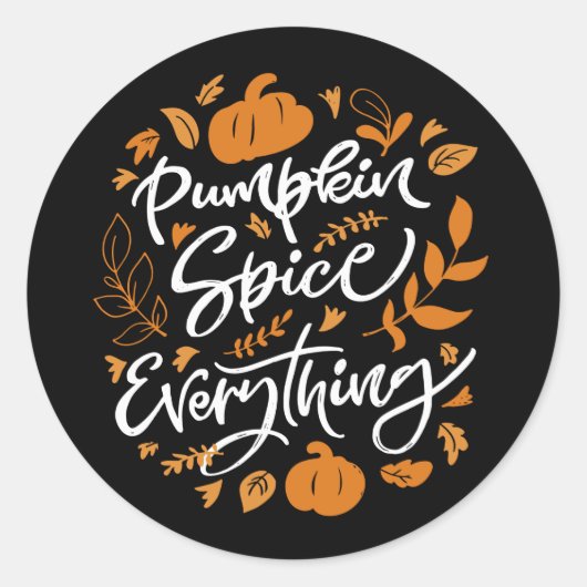 Pumpkin Spice Alles Ronde Sticker (Voorkant)