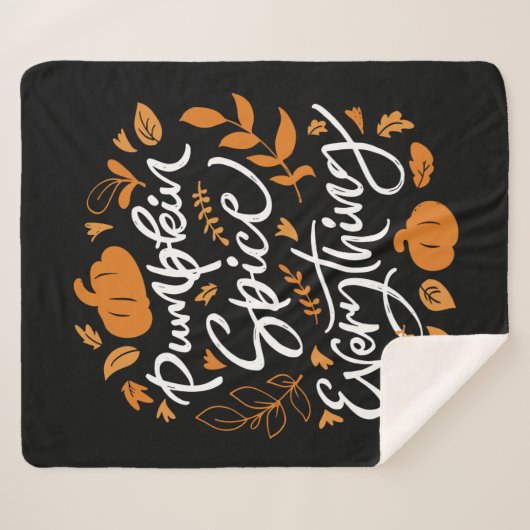 Pumpkin Spice Alles Sherpa Deken (Voorkant (horizontaal))