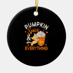 Pumpkin Spice Alles Shirt Cat Lover Cute Autu Keramisch Ornament