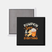 Pumpkin Spice Alles Shirt Cat Lover Cute Autu Magneet (Voorkant / Achterkant)