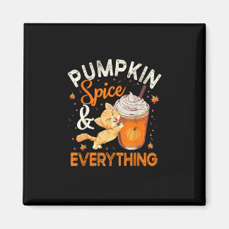Pumpkin Spice Alles Shirt Cat Lover Cute Autu Magneet