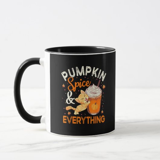 Pumpkin Spice Alles Shirt Cat Lover Cute Autu Mok (Links)