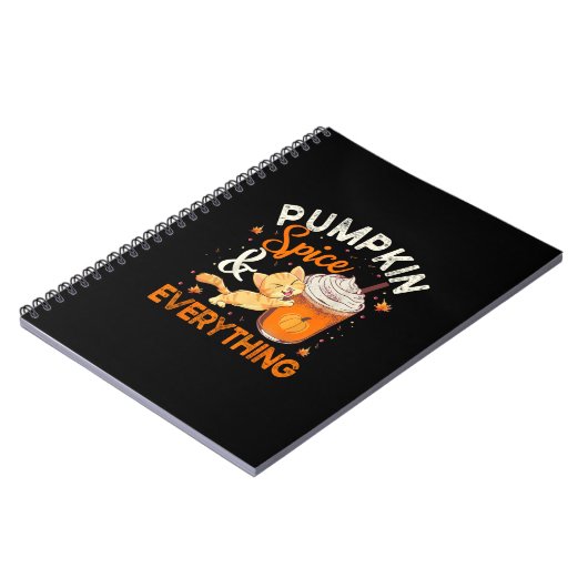 Pumpkin Spice Alles Shirt Cat Lover Cute Autu Notitieboek (Linkerzijde)