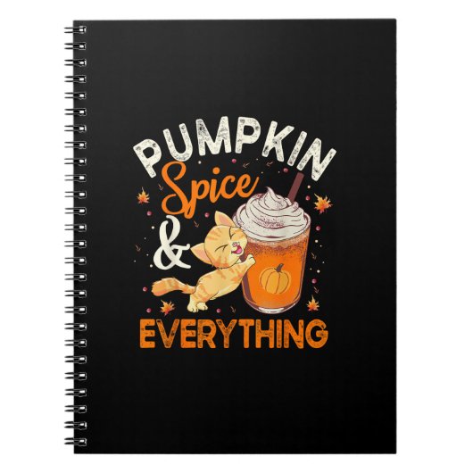 Pumpkin Spice Alles Shirt Cat Lover Cute Autu Notitieboek (Voorkant)