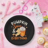 Pumpkin Spice Alles Shirt Cat Lover Cute Autu Papieren Bordje (Feest)