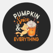 Pumpkin Spice Alles Shirt Cat Lover Cute Autu Ronde Sticker (Voorkant)