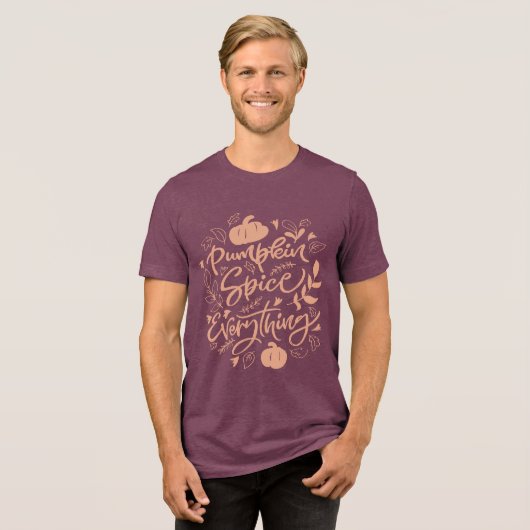 Pumpkin Spice Alles Tri-Blend Shirt (Voorkant volledig)