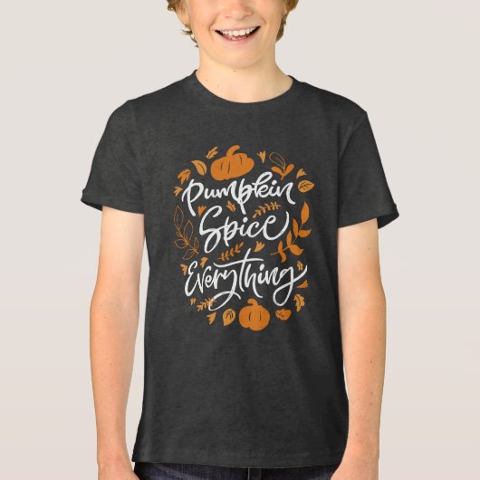 Pumpkin Spice Alles Tri-Blend Shirt (Voorkant)