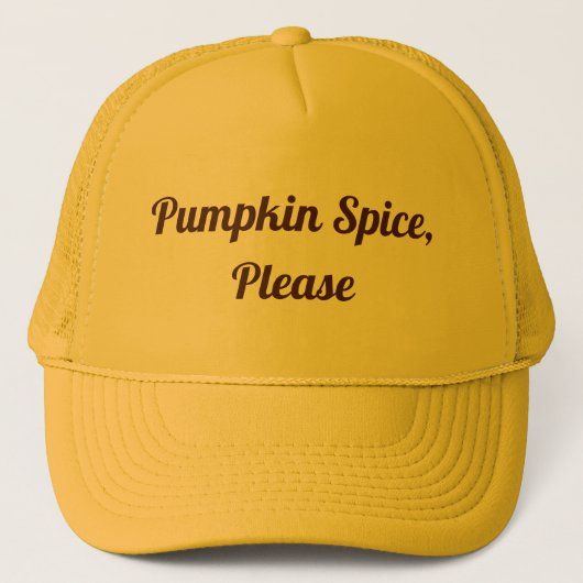 Pumpkin Spice Alsjeblieft Trucker Pet (Voorkant)