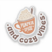 Pumpkin Spice and Cozy vibes Sticker (Voorkant)