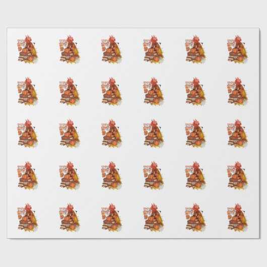 Pumpkin Spice and Everything Nice Fall Chicken Vib Cadeaupapier (Vlak)