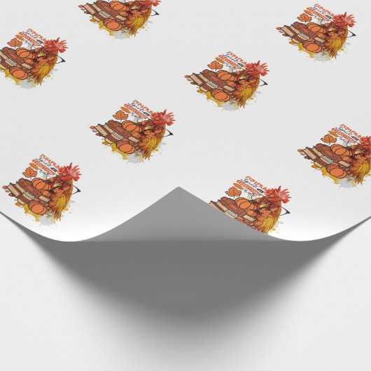 Pumpkin Spice and Everything Nice Fall Chicken Vib Cadeaupapier (Hoek)