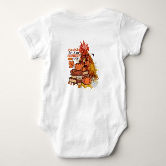 Pumpkin Spice and Everything Nice Fall Chicken Vib Romper (Achterkant)