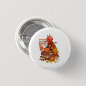 Pumpkin Spice and Everything Nice Fall Chicken Vib Ronde Button 3,2 Cm (Voorkant /achterkant)