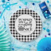 Pumpkin Spice And Everything Nice Fall Papieren Bordje (Feest)