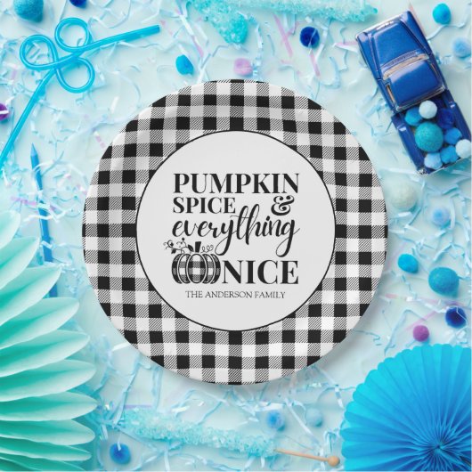 Pumpkin Spice And Everything Nice Fall Papieren Bordje (Feest)