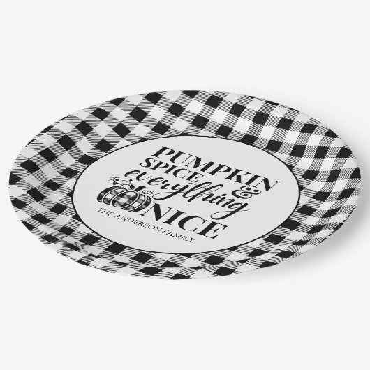 Pumpkin Spice And Everything Nice Fall Papieren Bordje (Gekanteld)